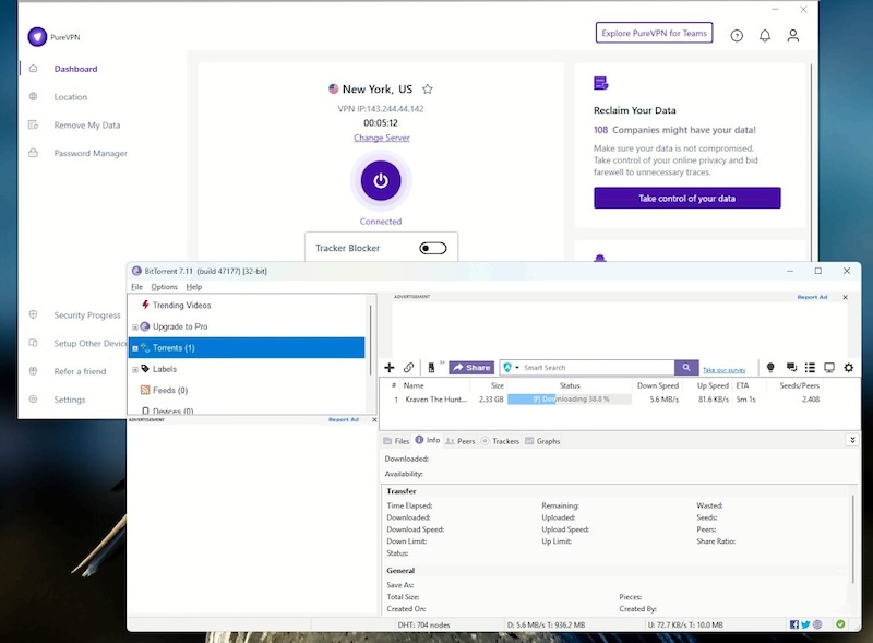 Share files with PureVPN